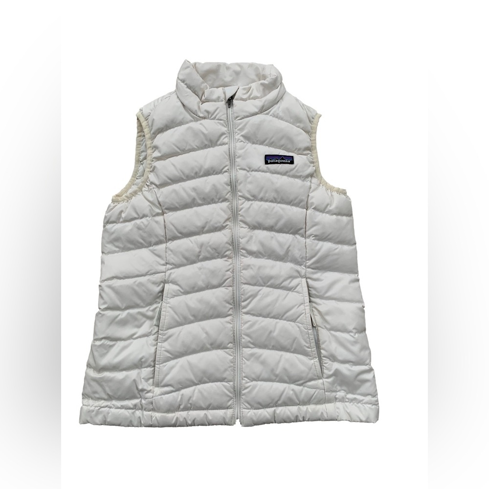Patagonia Kid’s Size Small, 7-8, Natural White Down Fill Sweater Puffer Vest